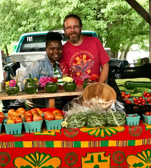 Couple with veggies