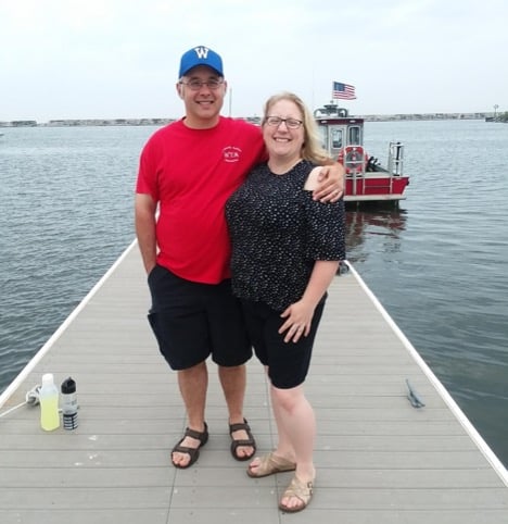 Tom and Cynthia water